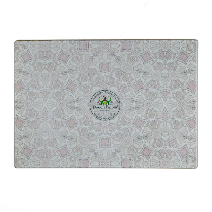 SALE SECOND - Small Pomegranate Worktop Protector - Pink &amp; Grey (20 x 28cm)