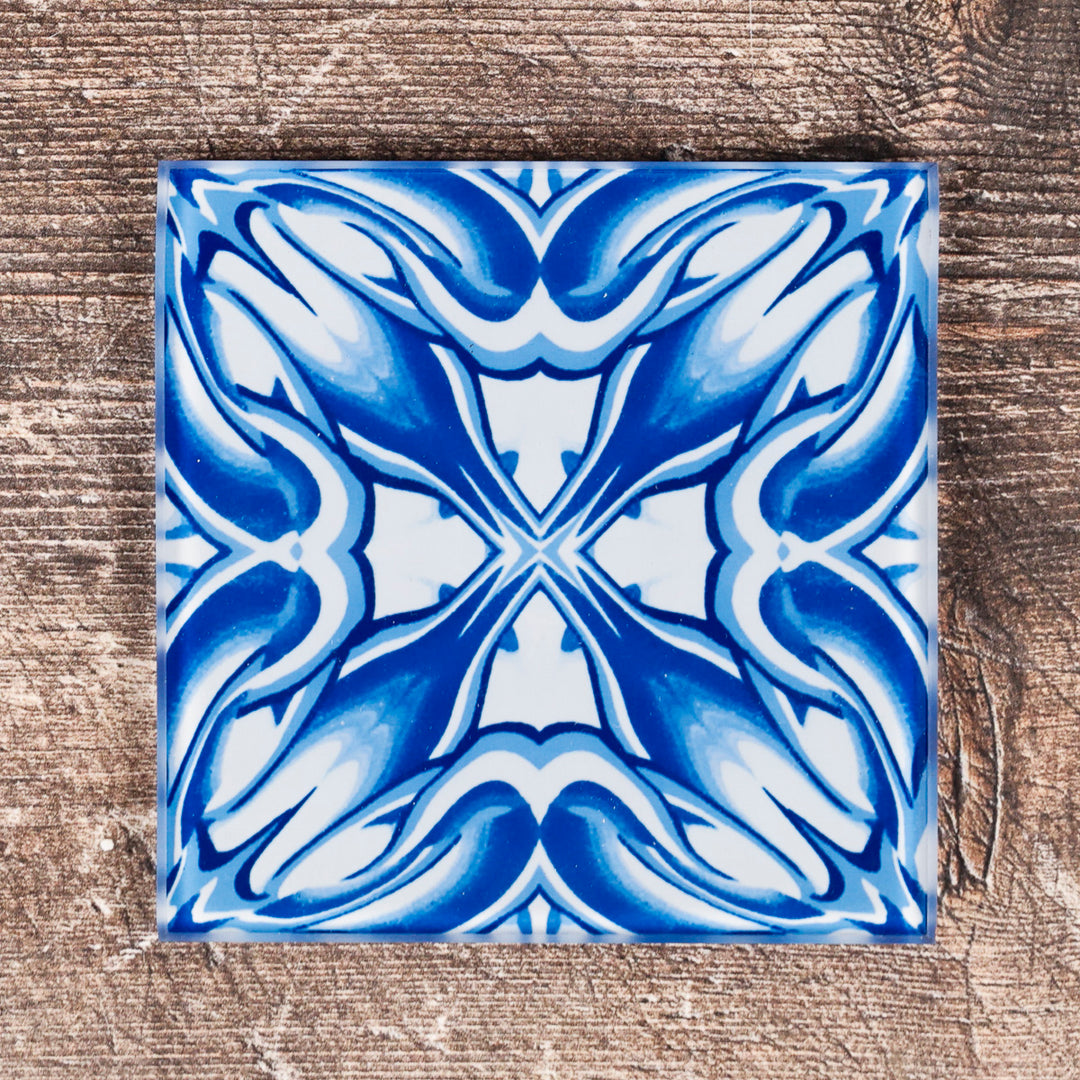 Blau-weißes Untersetzer-Set „Mixed Delft Tiles“