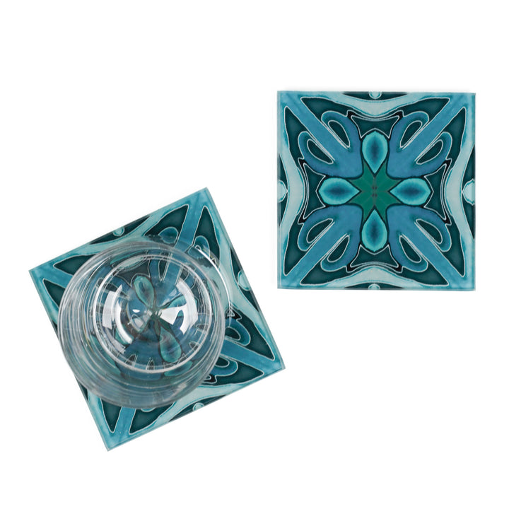 SALE - Pair of Malachite Green Coasters - Large Design