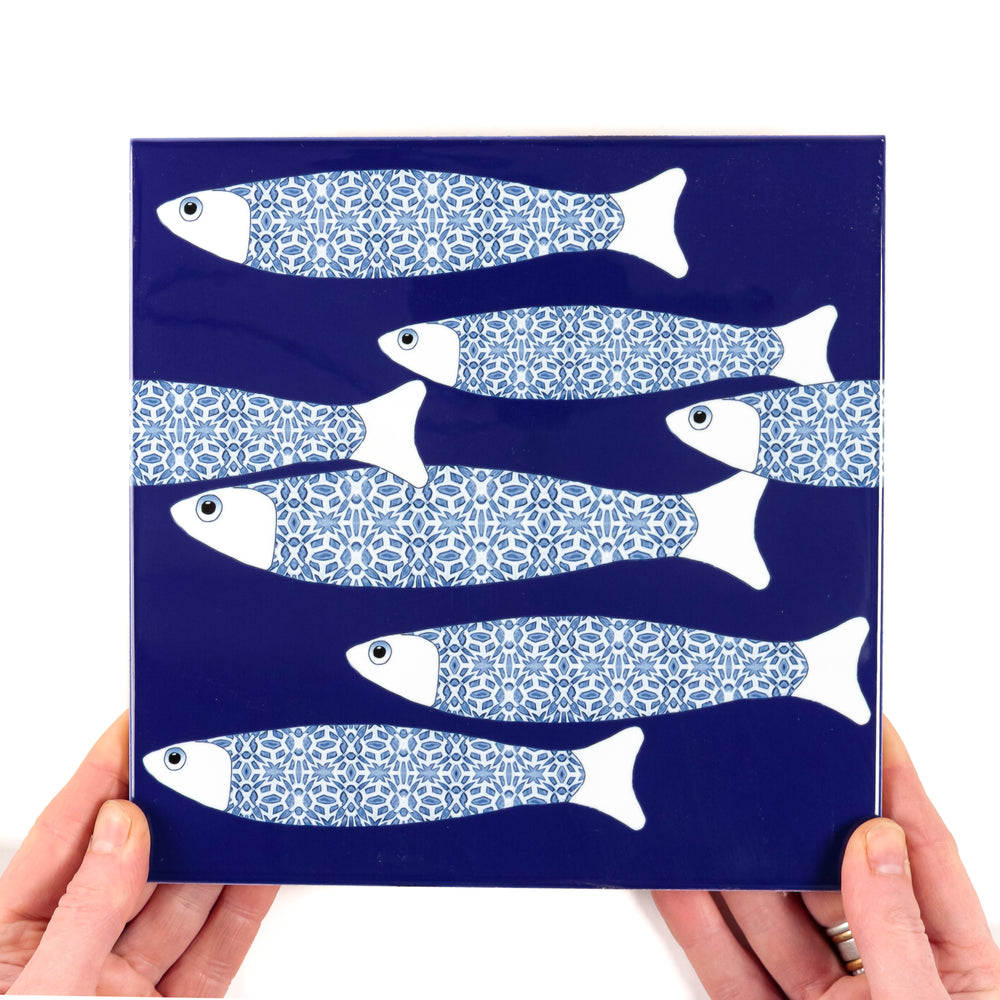 Ocean Shoal tile - Navy Blue