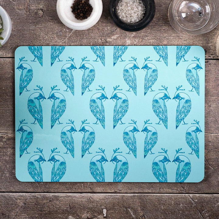 Lovebirds Placemat - Aqua &amp; Turquoise