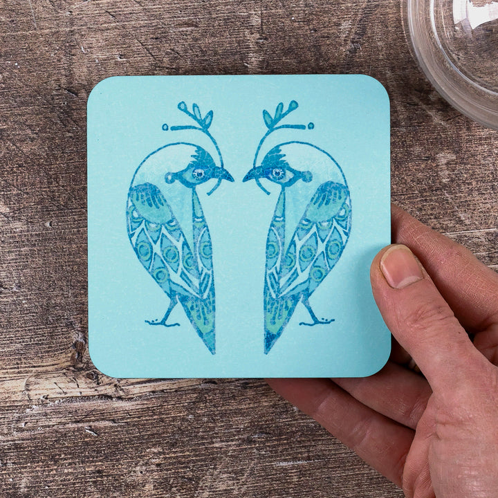 Lovebirds Placemat - Aqua &amp; Turquoise