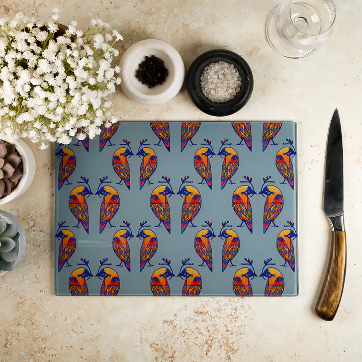 SALE: Colourful Lovebirds Worktop Protector (small/smooth)