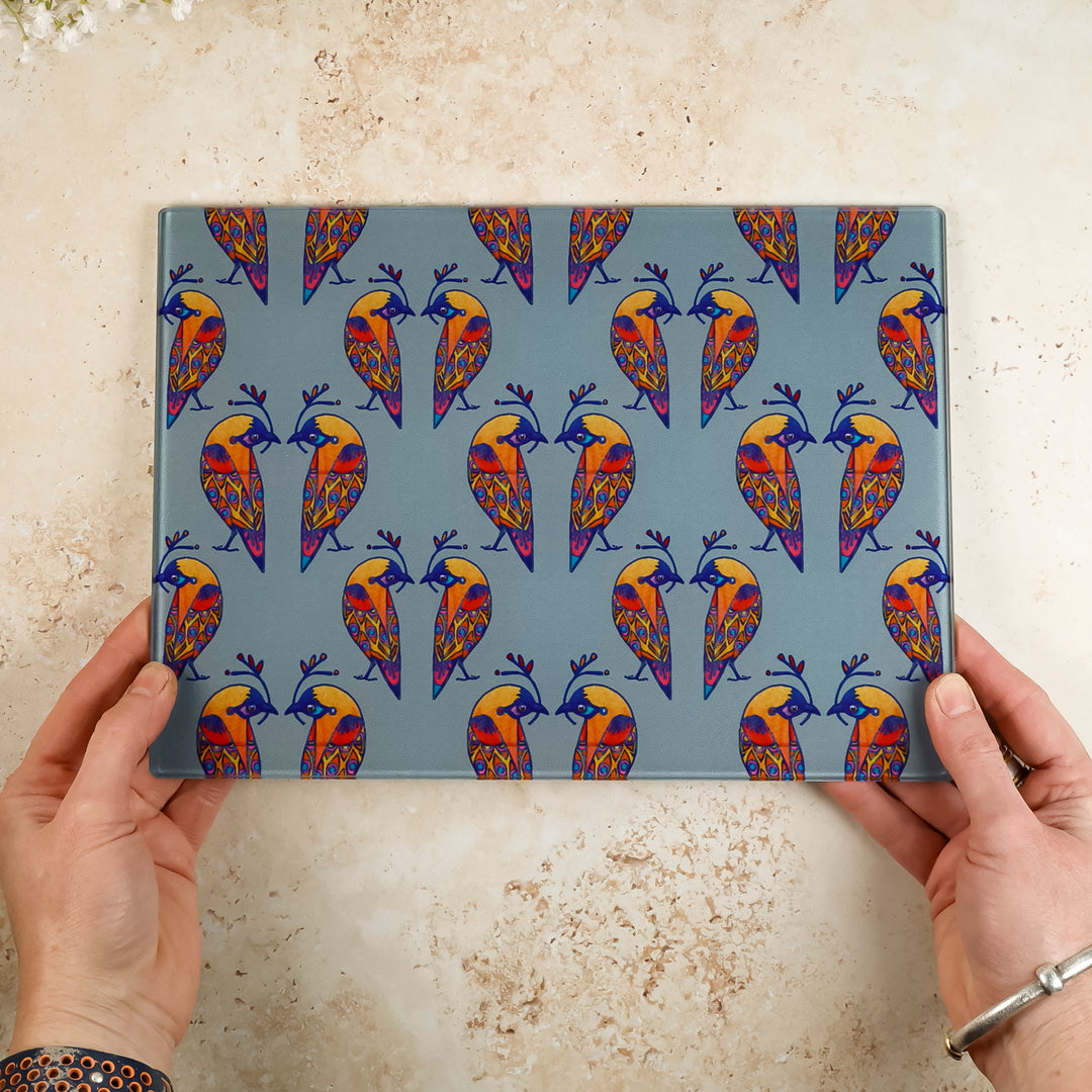 SALE: Colourful Lovebirds Worktop Protector (small/smooth)