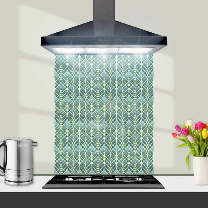 Interwoven Trees Kitchen Splashback - Muted Greens