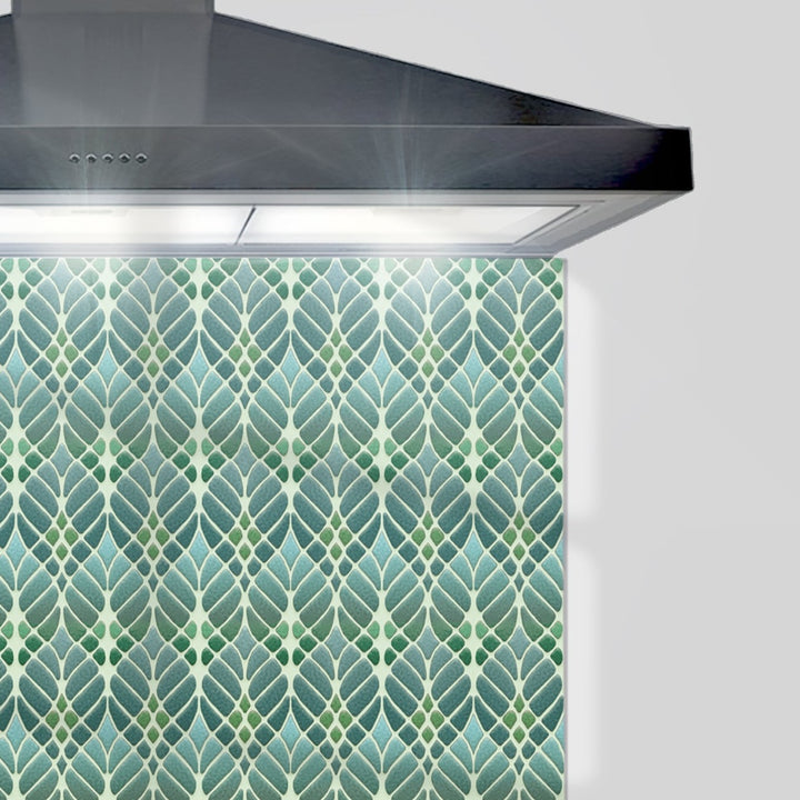 Interwoven Trees Kitchen Splashback - Muted Greens