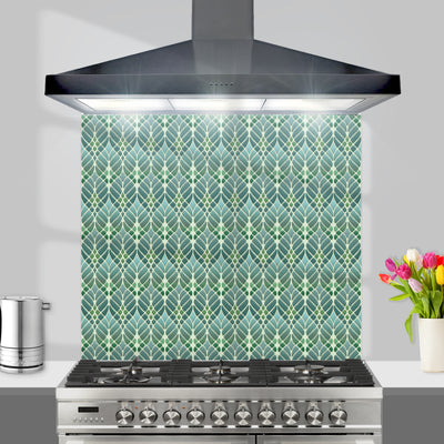 Interwoven Trees Kitchen Splashback - Muted Greens