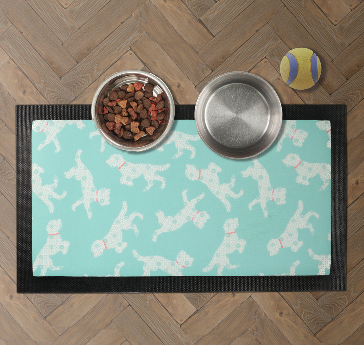 Cockapoo Pet Food Mat - Blue Pink White – DoodlePippin