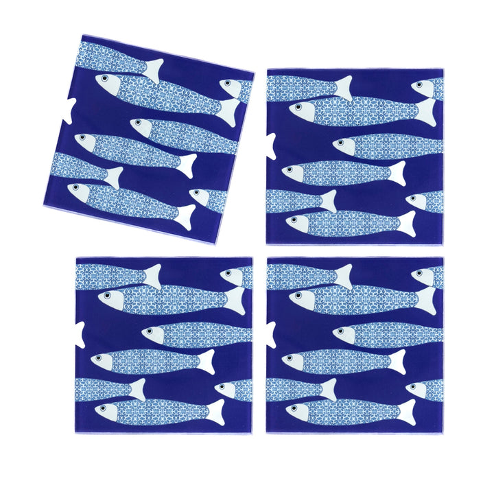 SALE Seconds : Ocean Shaoal Coaster Set - Navy Blue