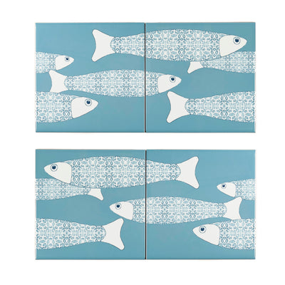 Ocean Shoal 'Border' tile - Grey Blue - Large Scale