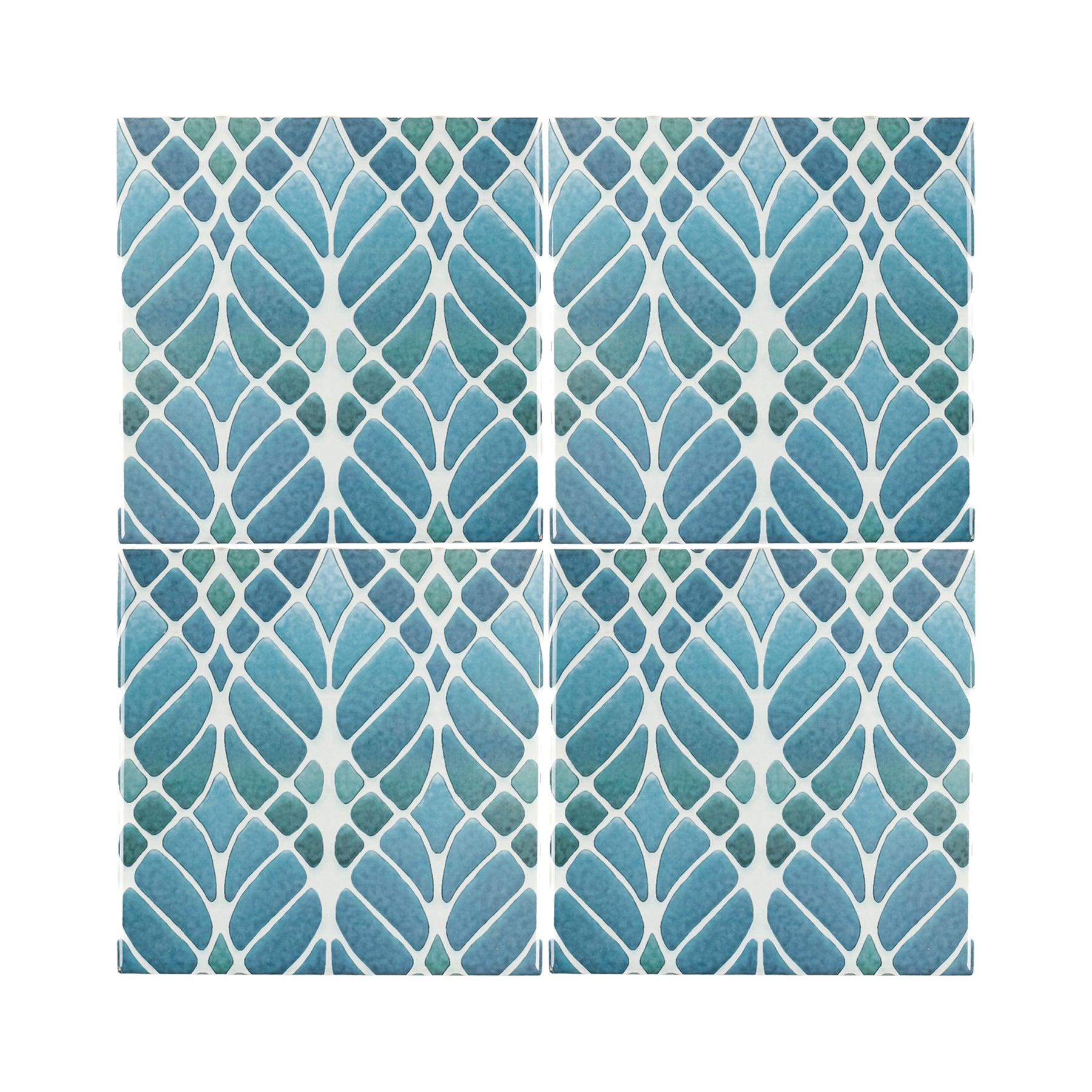Topic Tree Tile Trees tile Blue Muted - Large Scale - FIRED INK Version – DoodlePippin
