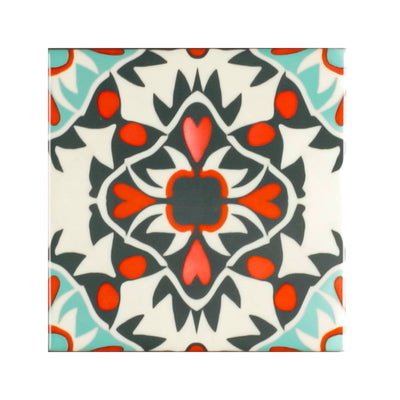 Aztec Blue Grey Orange Tiles