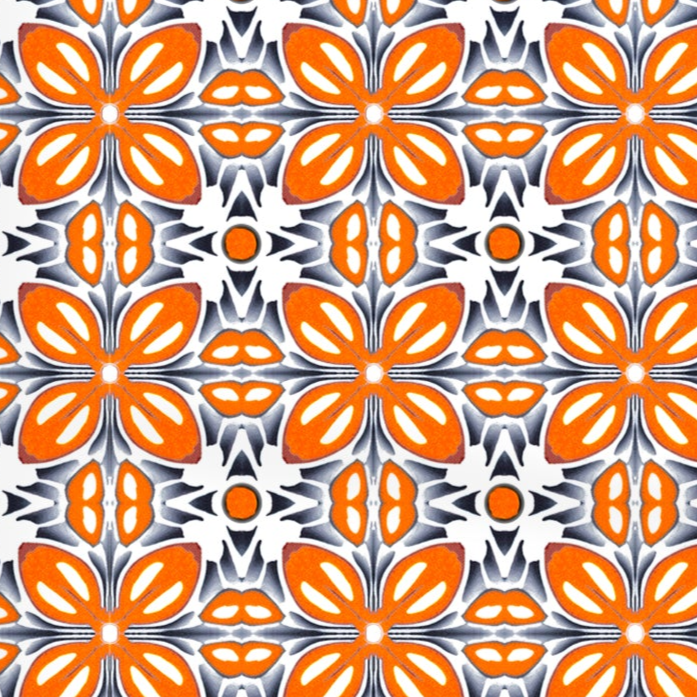 Orange Fox Flower Kitchen Splashback