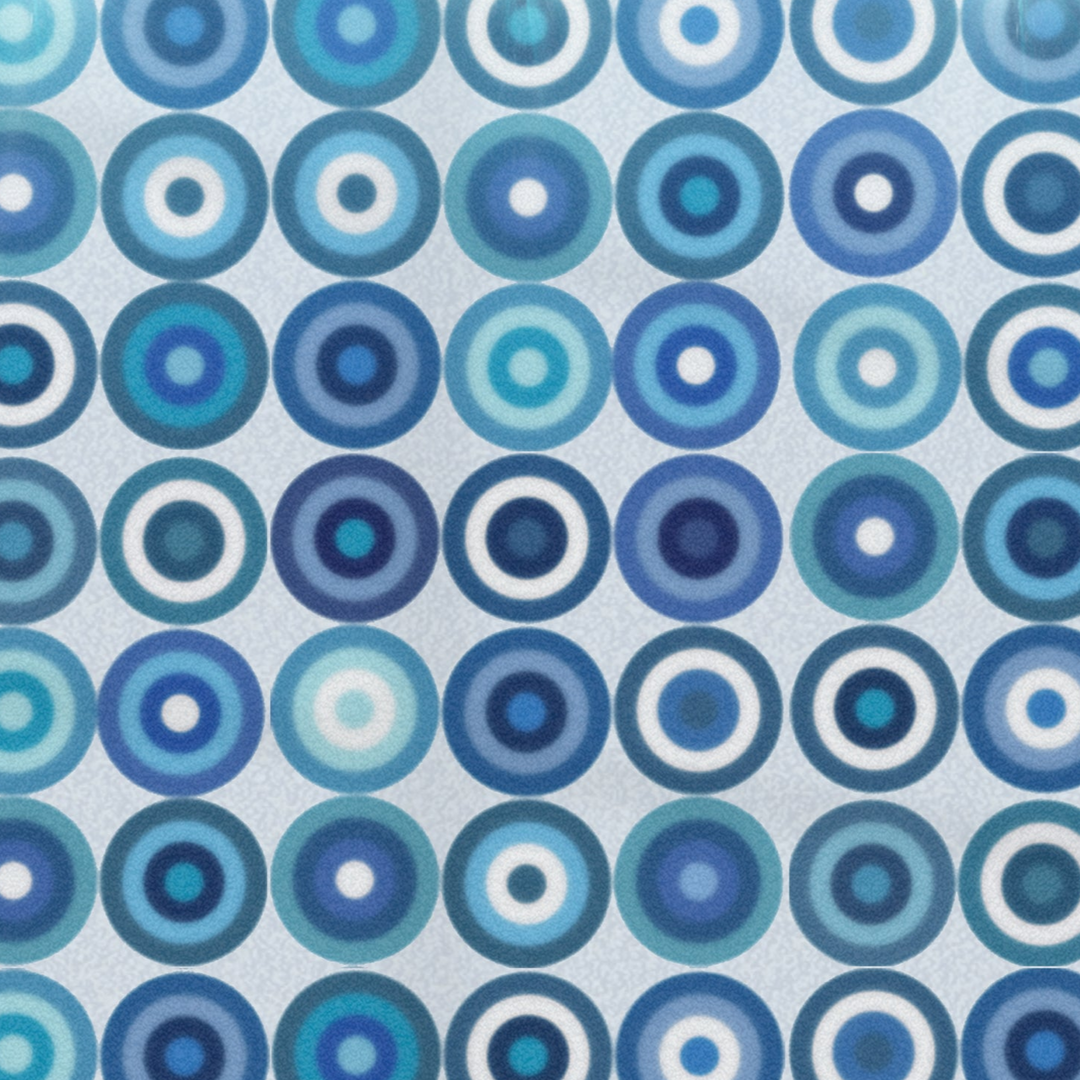 Blue Grey Turquoise Circles Kitchen Splashback