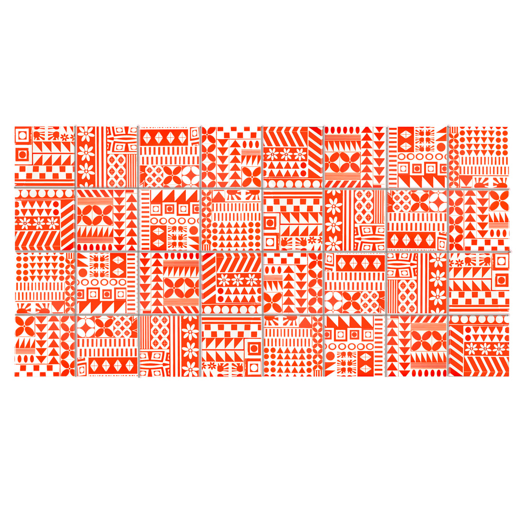 Orange Geometric Retro tiles