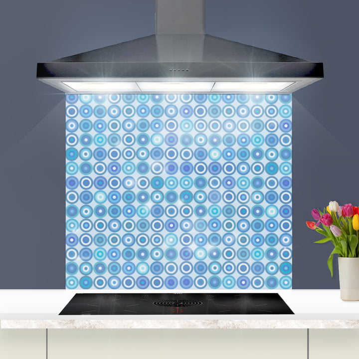 Blue Circles Kitchen Splashback