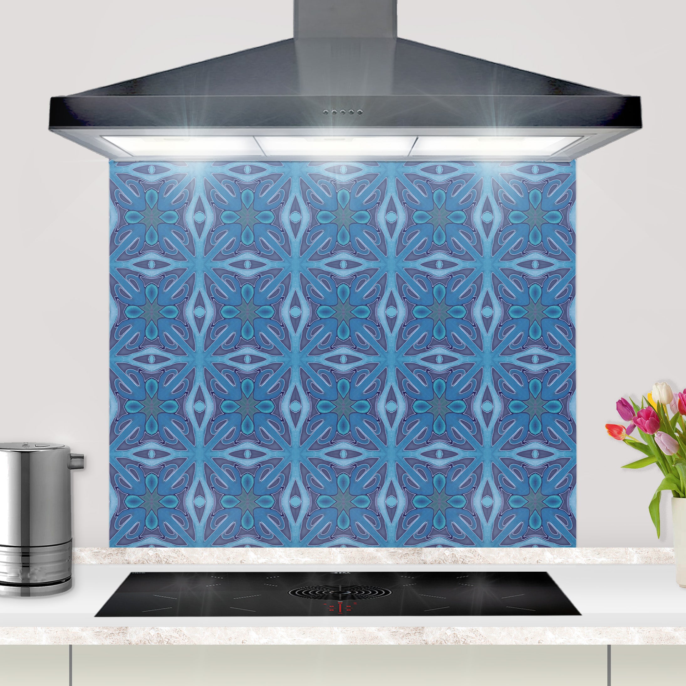'Denim Blue Twining' Kitchen Splashback – DoodlePippin