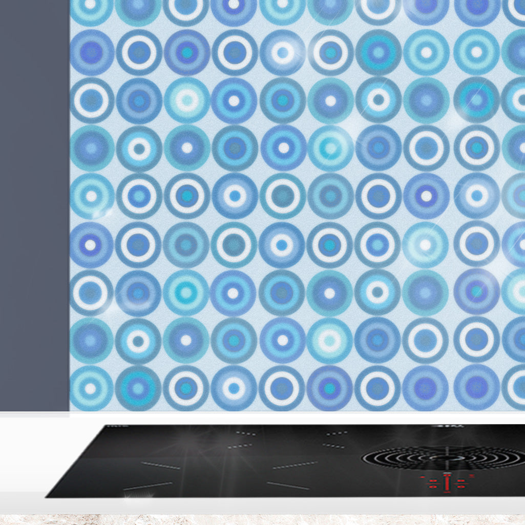Blue Circles Kitchen Splashback