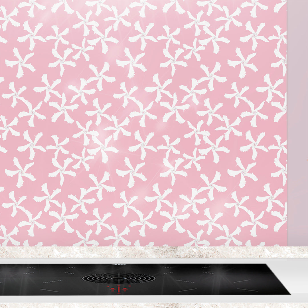 Jasmine Flower Kitchen Splashback - Pink &amp; White