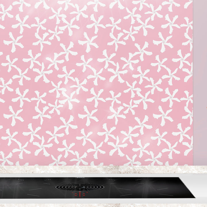 Jasmine Flower Kitchen Splashback - Pink &amp; White