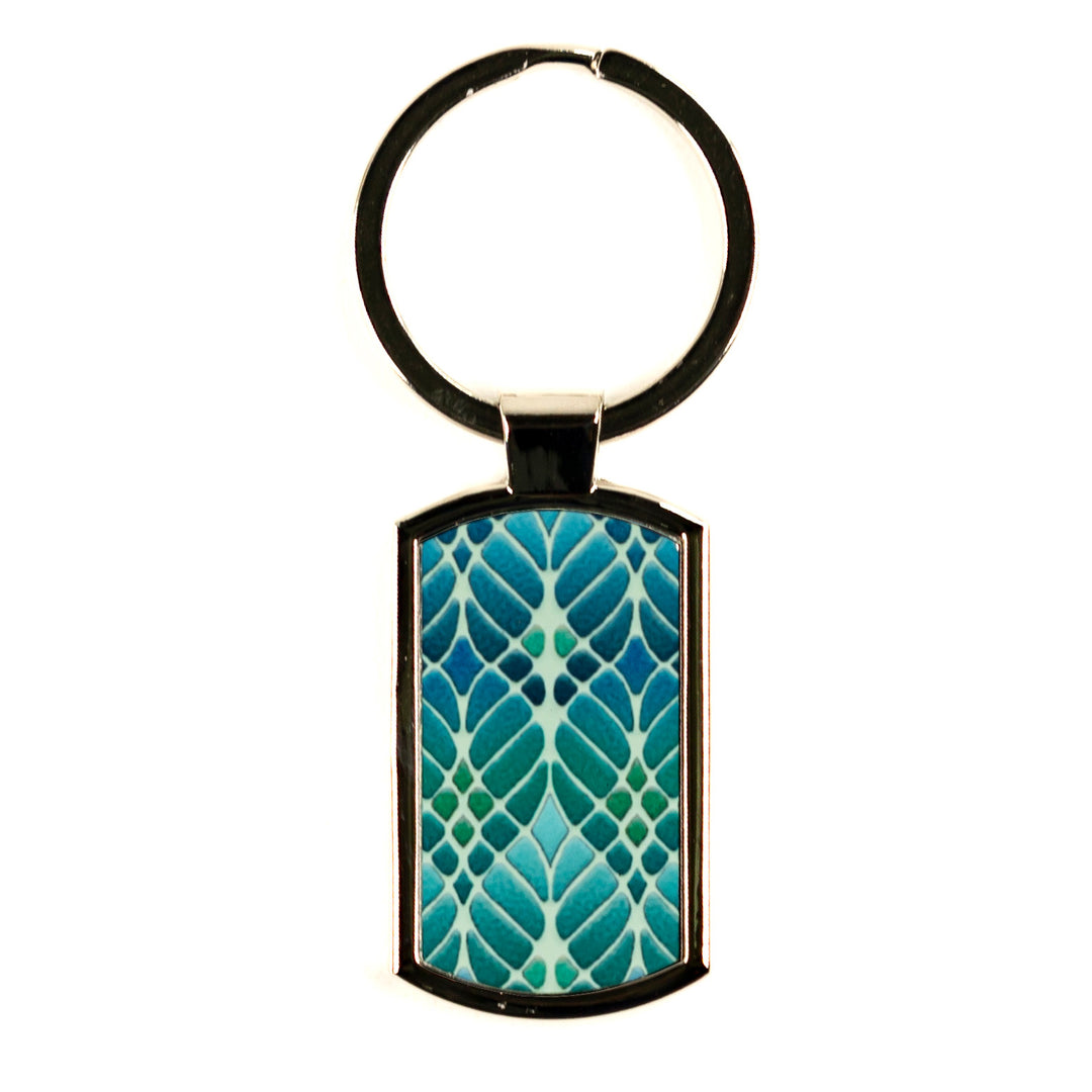 Interwoven Trees - Blue - Millefiori Keyring