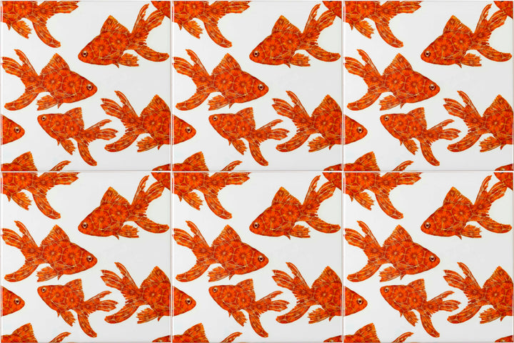 Goldfish Tile Standard Scale - White Background