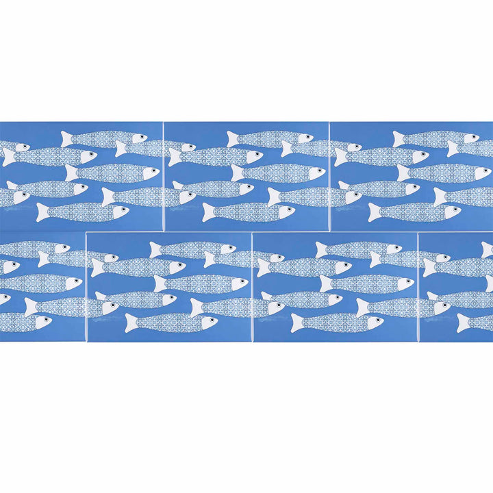 Ocean Shoal Mid Blue Border Tile – Rechteckig – 30x20cm