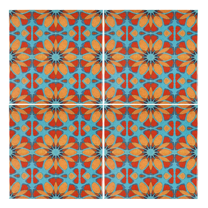 Moroccan Flower tiles - FIRED INK Version