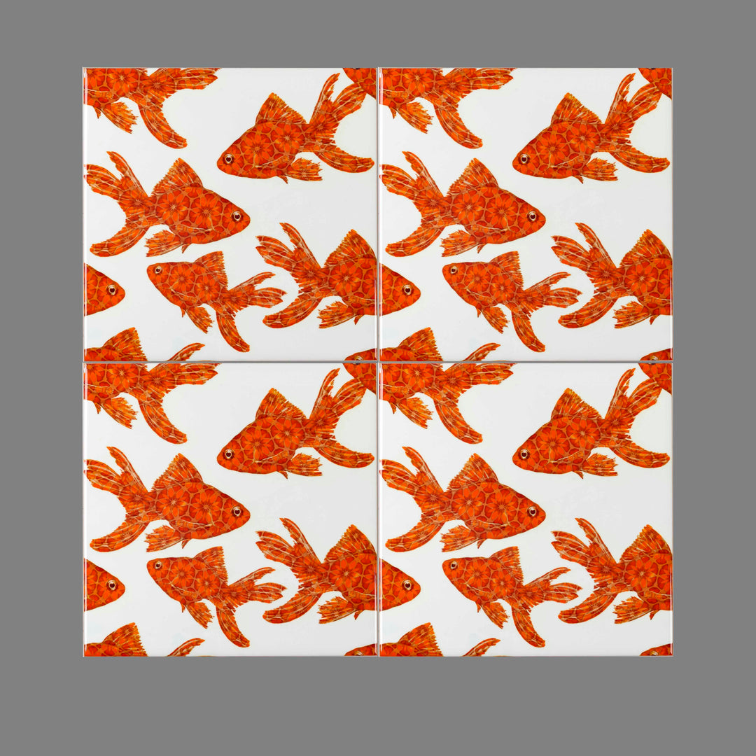 Goldfish Tile Standard Scale - White Background