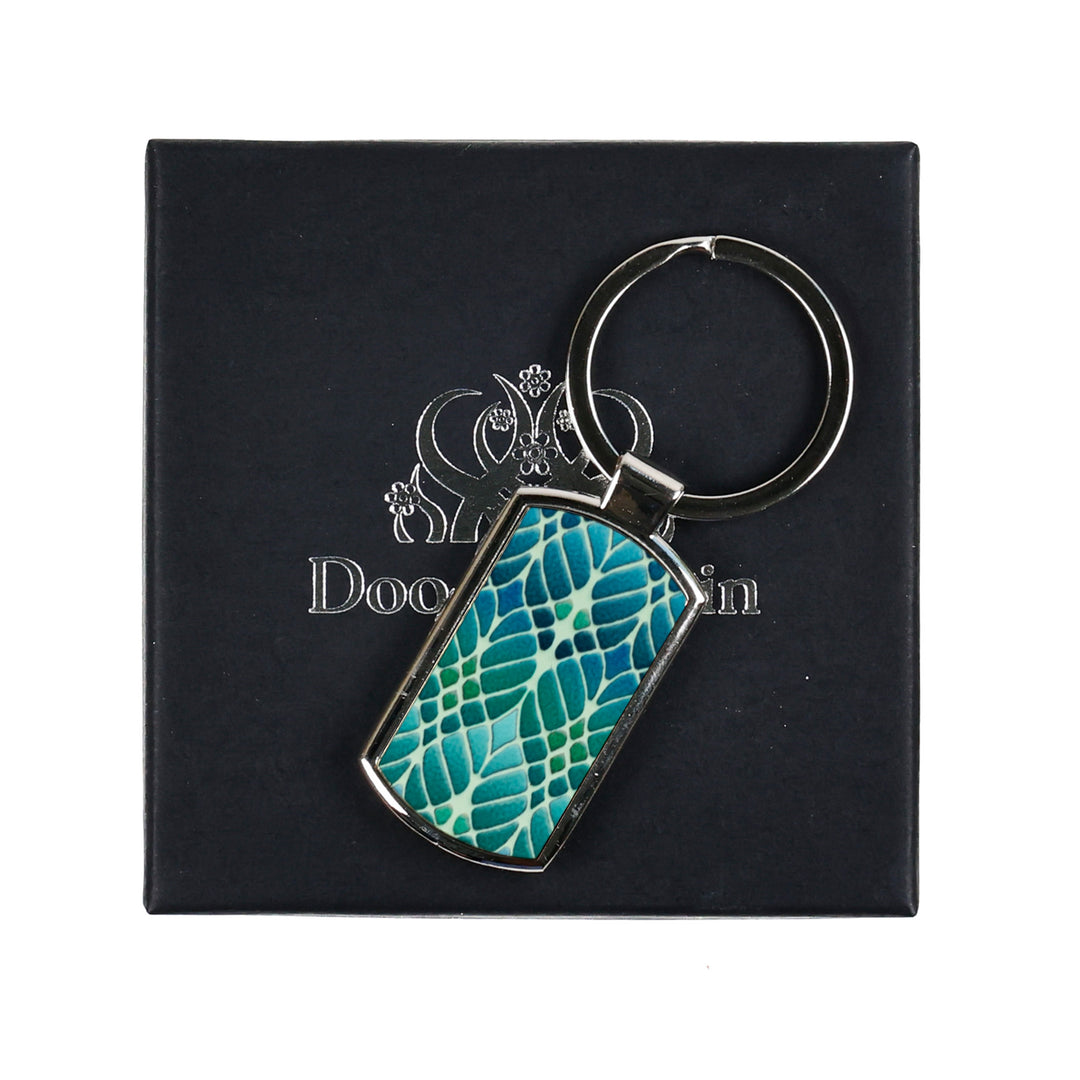 Interwoven Trees - Blue - Millefiori Keyring