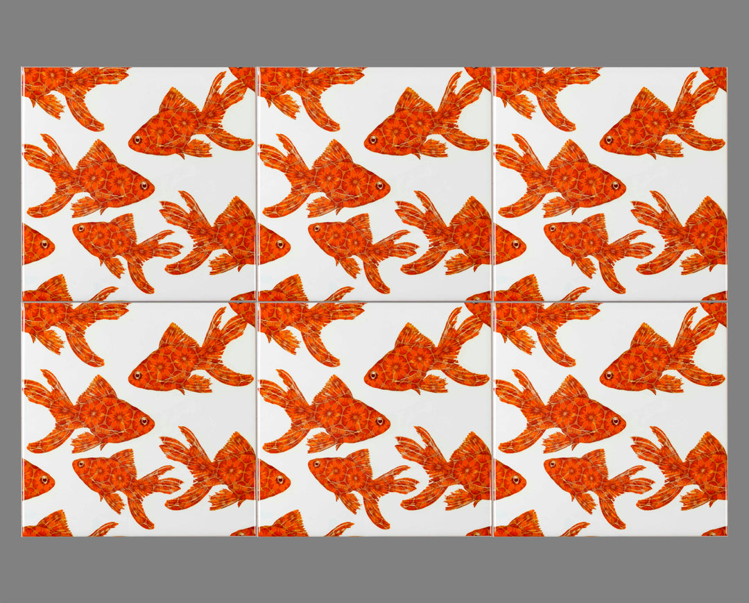 Goldfish Tile Standard Scale - White Background