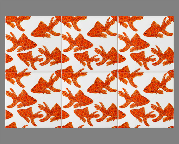 Goldfish Tile Standard Scale - White Background