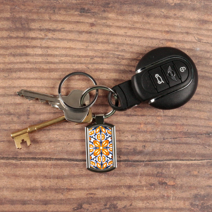 Orange Fox Flower Keyring