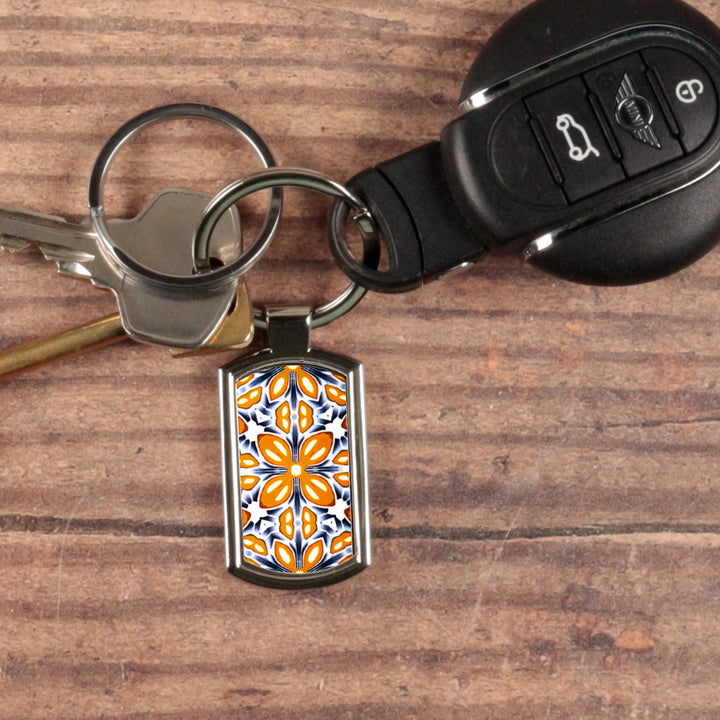 Orange Fox Flower Keyring