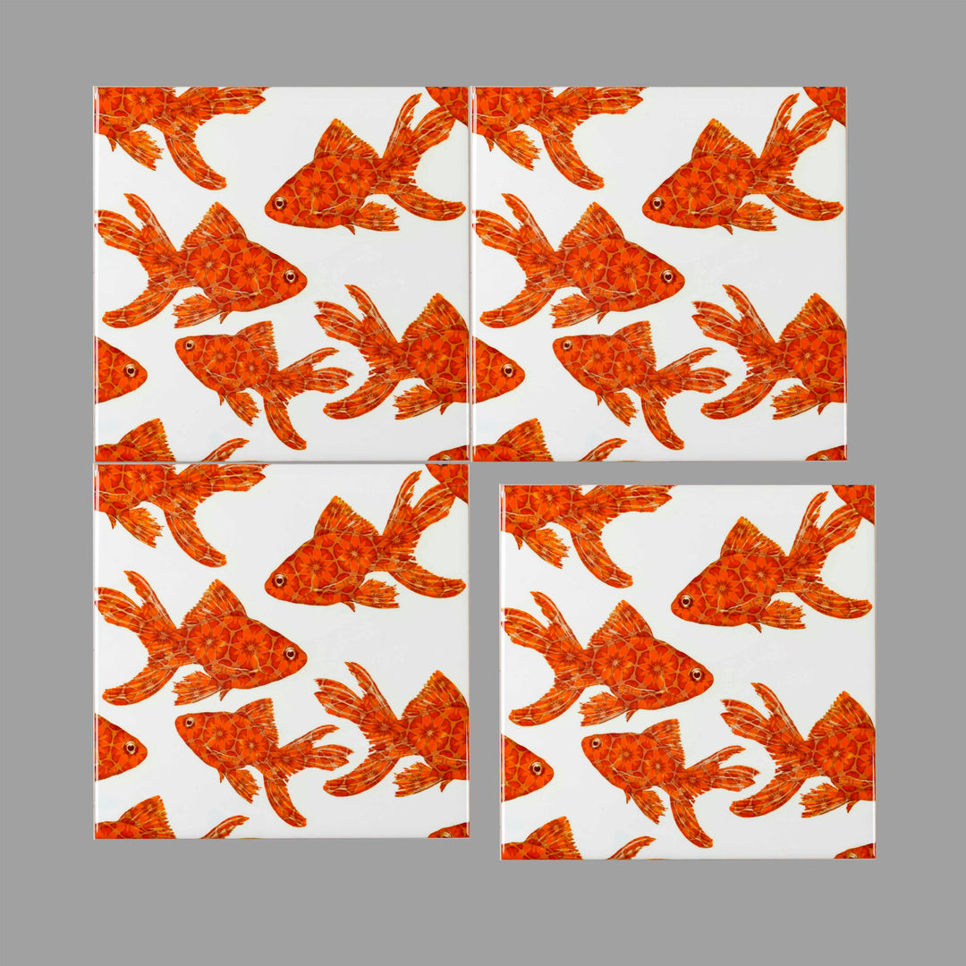 Goldfish Tile Standard Scale - White Background