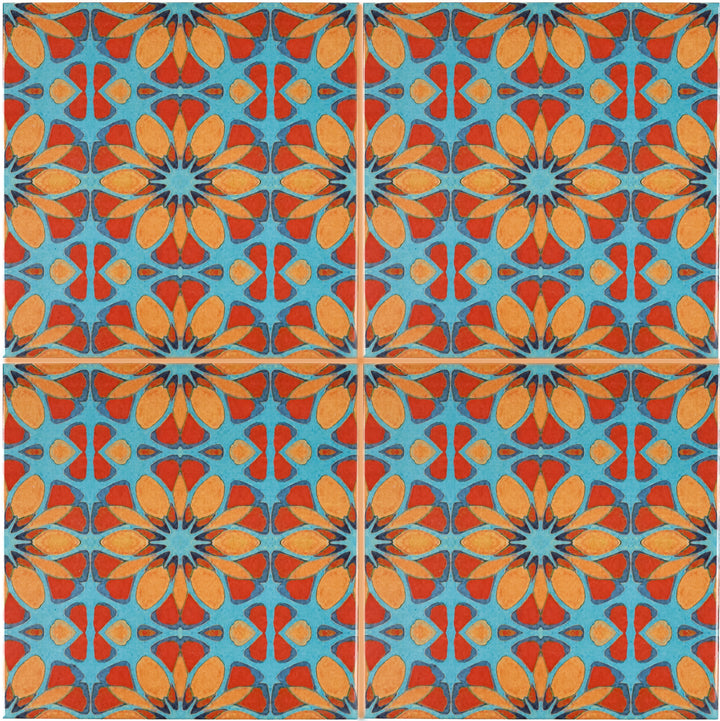 Moroccan Flower tiles - FIRED INK Version