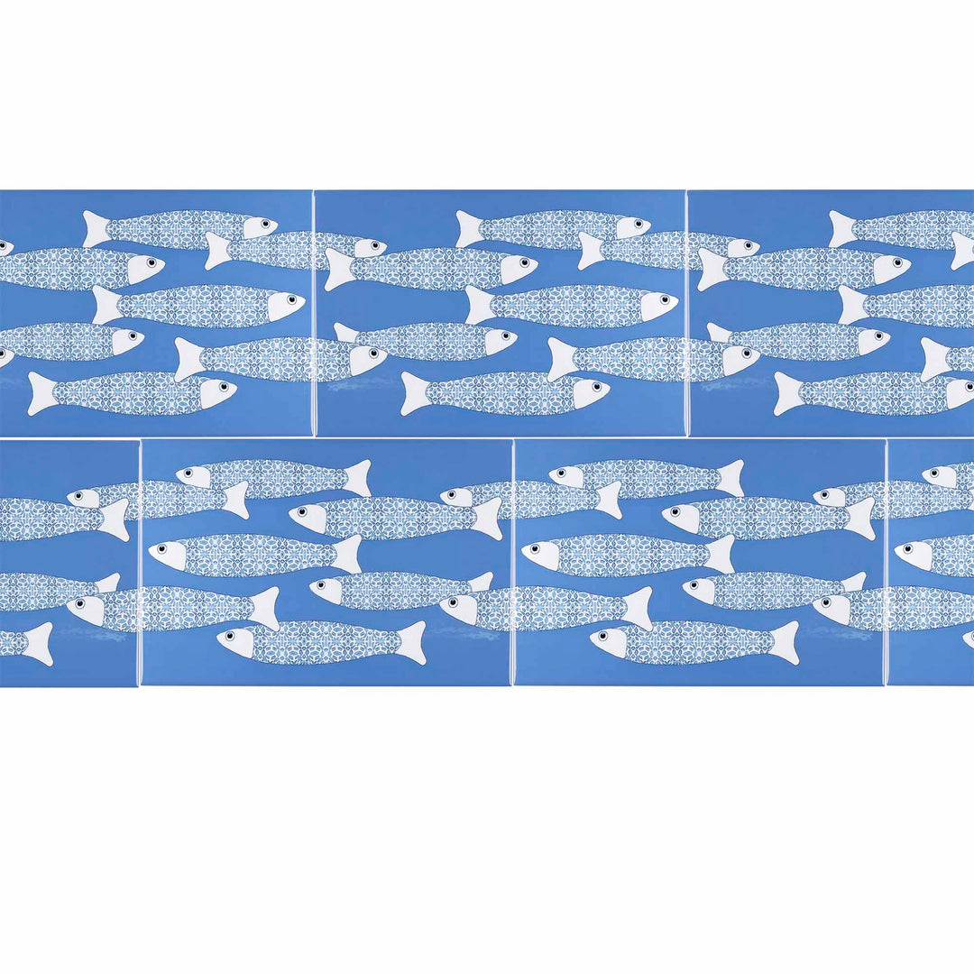 Ocean Shoal Mid Blue Border Tile – Rechteckig – 30x20cm