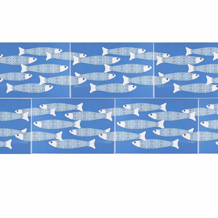 Ocean Shoal Mid Blue Border Tile – Rechteckig – 30x20cm