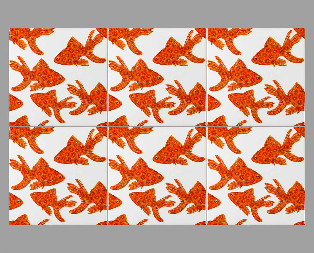 Goldfish Tile Standard Scale - White Background