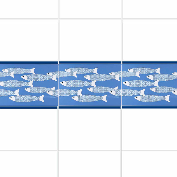 Ocean Shoal Mid Blue Border Tile – Rechteckig – 30x20cm