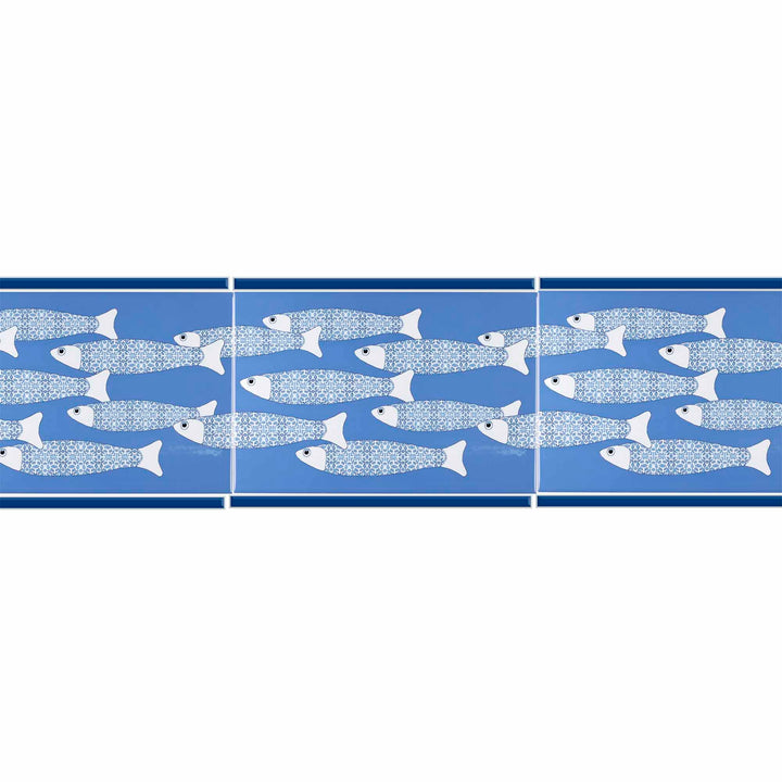 Ocean Shoal Mid Blue Border Tile – Rechteckig – 30x20cm