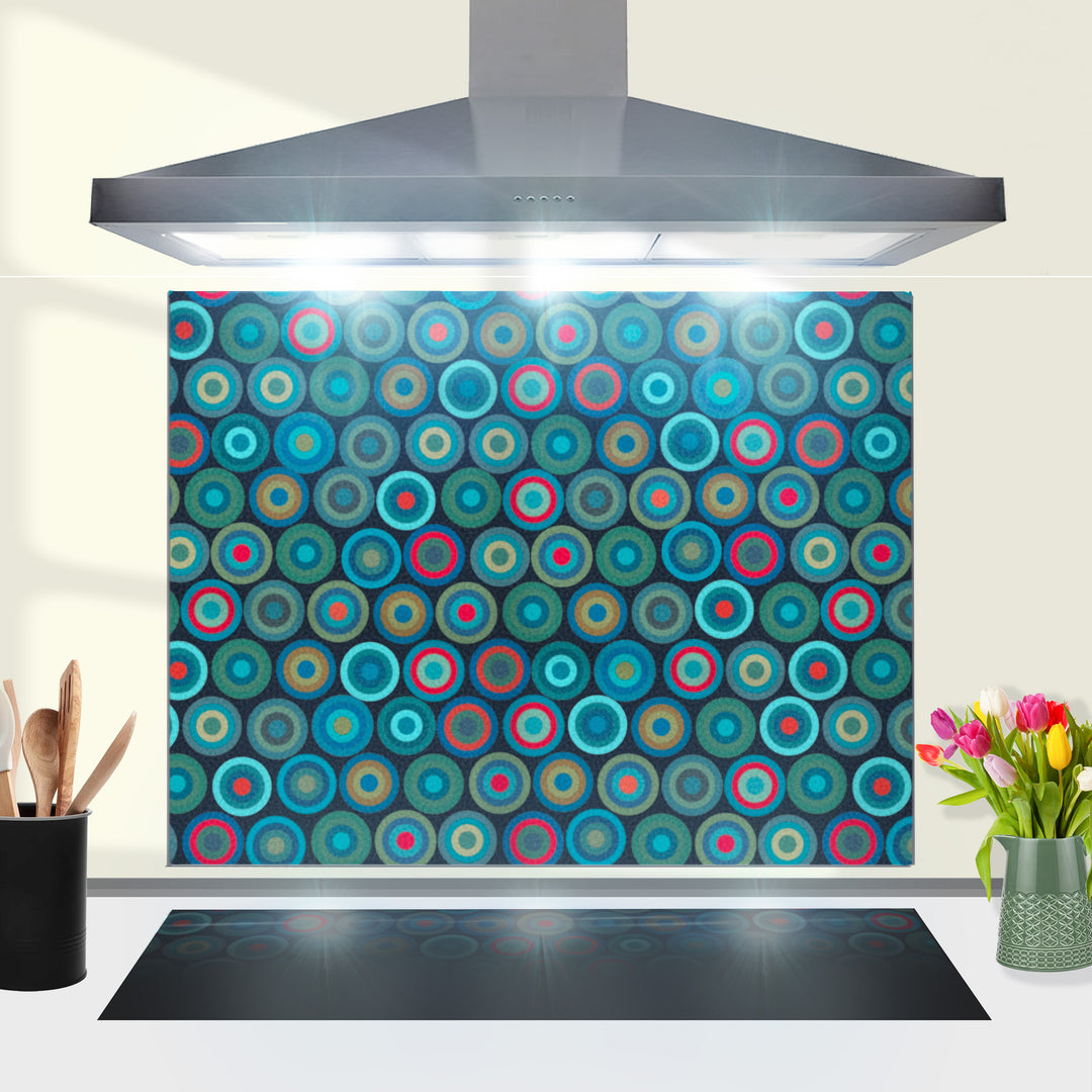 Abstract Circles Kitchen Splashback - Charcoal Circles
