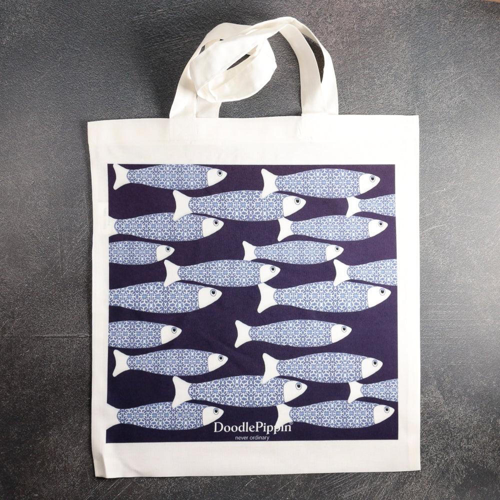 Navy Blue Ocean Shoal Tote Bag