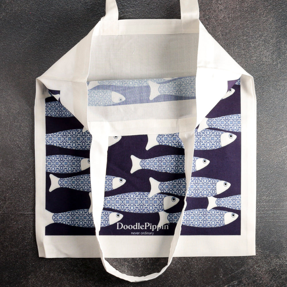 Navy Blue Ocean Shoal Tote Bag