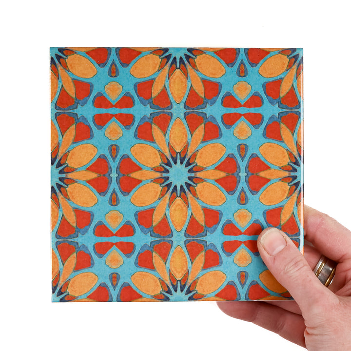 Moroccan Flower tiles - FIRED INK Version