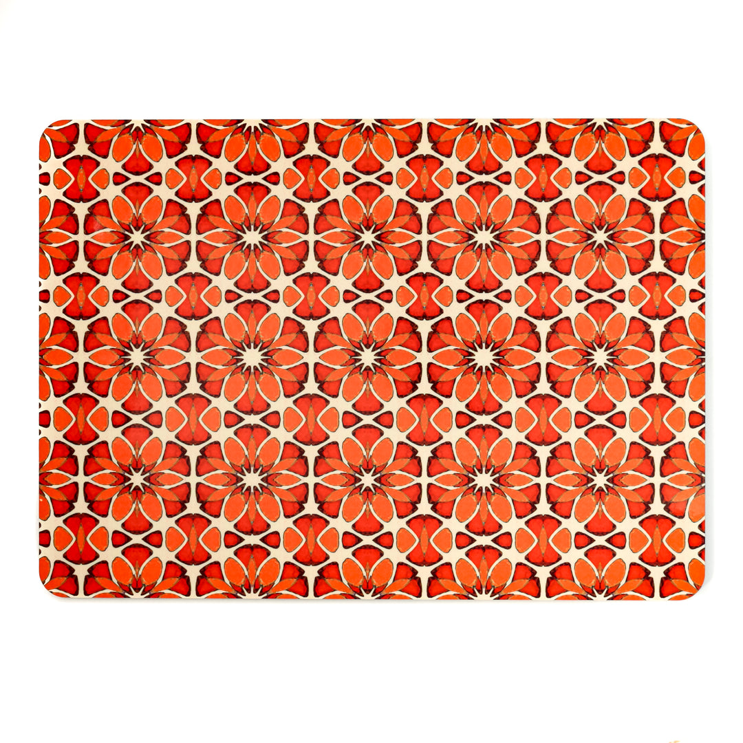 Moroccan Flower Placemat - Orange Apricot Cream