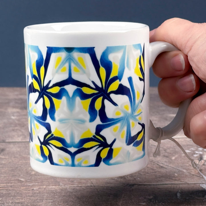 Navy Yellow Abstract Mug