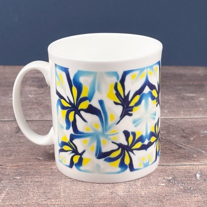 SALE SECOND - Navy Yellow Abstract Bone China Mug
