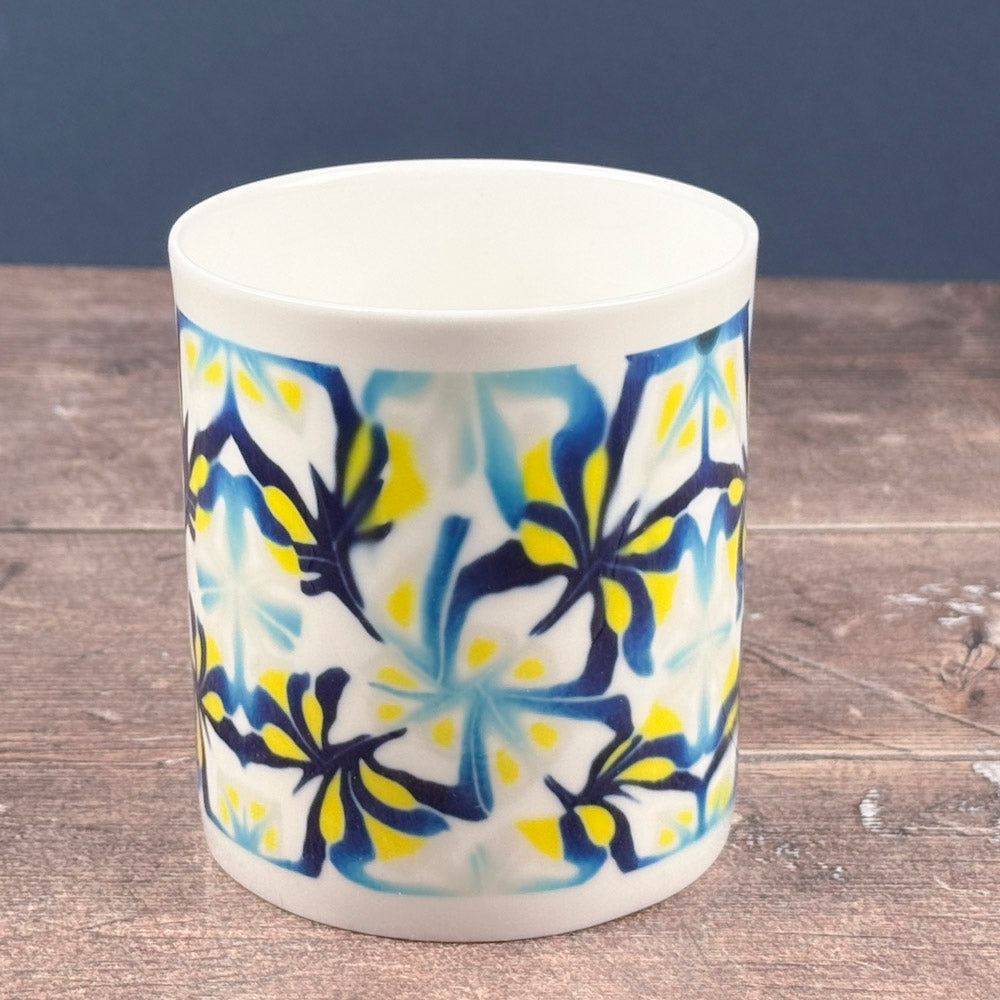 SALE SECOND - Navy Yellow Abstract Bone China Mug