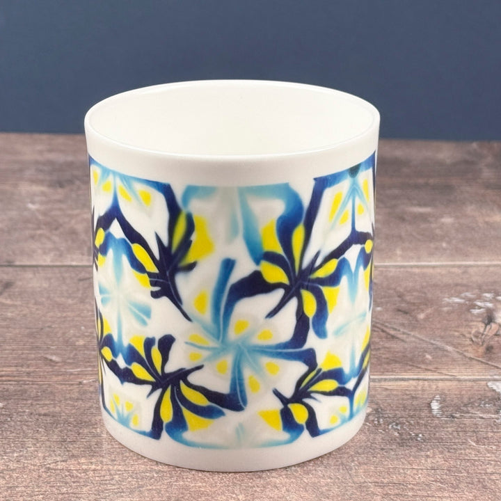 SALE SECOND - Navy Yellow Abstract Bone China Mug